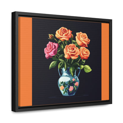 Elegant Rose Floral Gallery Canvas Wraps, Horizontal Frame