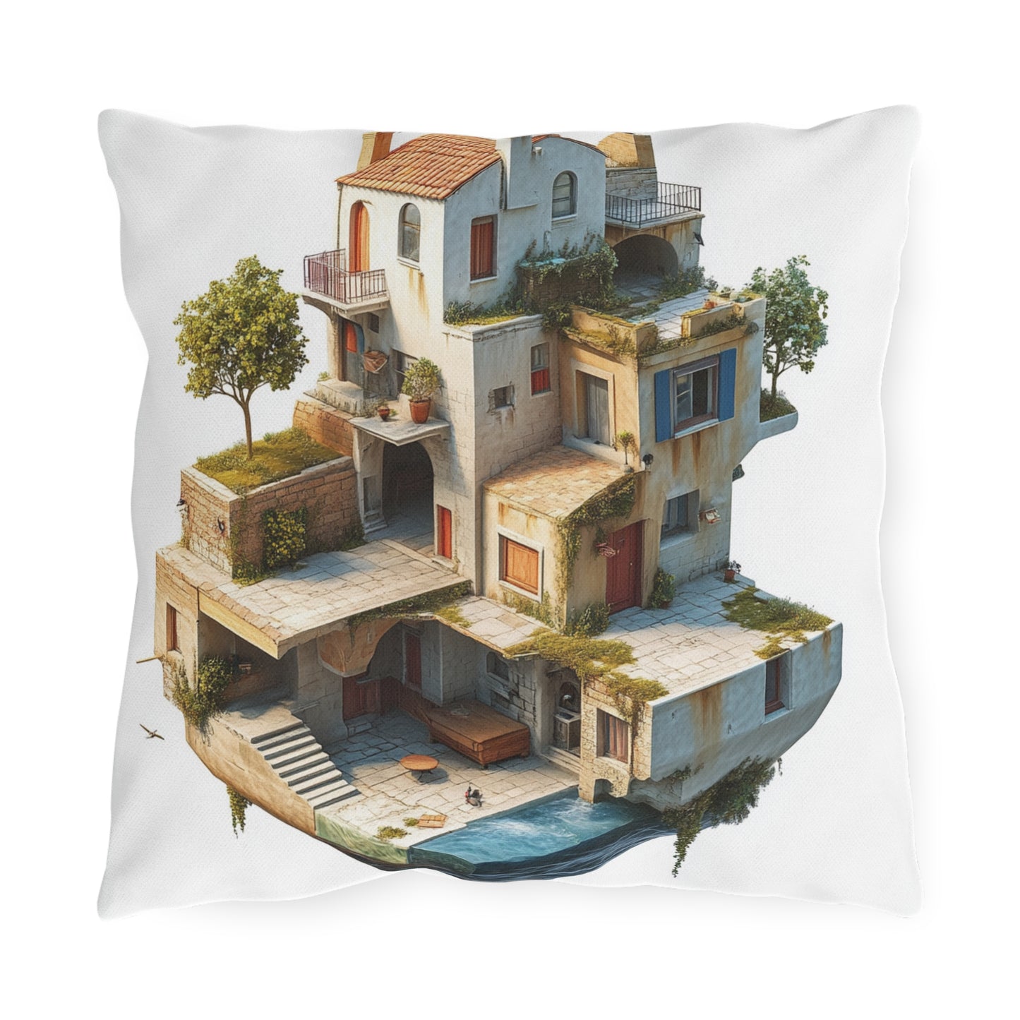 Whimsical Outdoor Pillows with Dreamy House Design - Perfect for Home Décor and Gifts