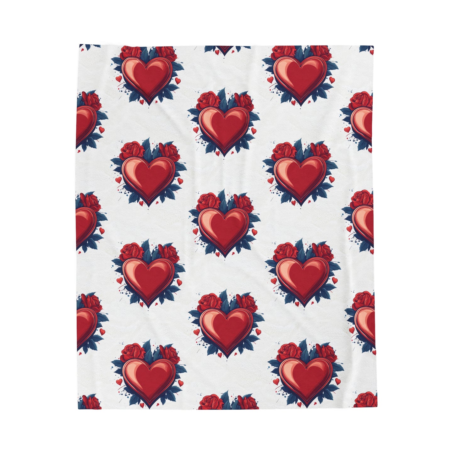 Hearts - Velveteen Plush Blanket