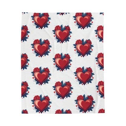 Hearts - Velveteen Plush Blanket