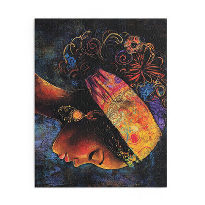Artistic 500-Piece Puzzle - Beautiful Profile Design with Colorful Headwrap