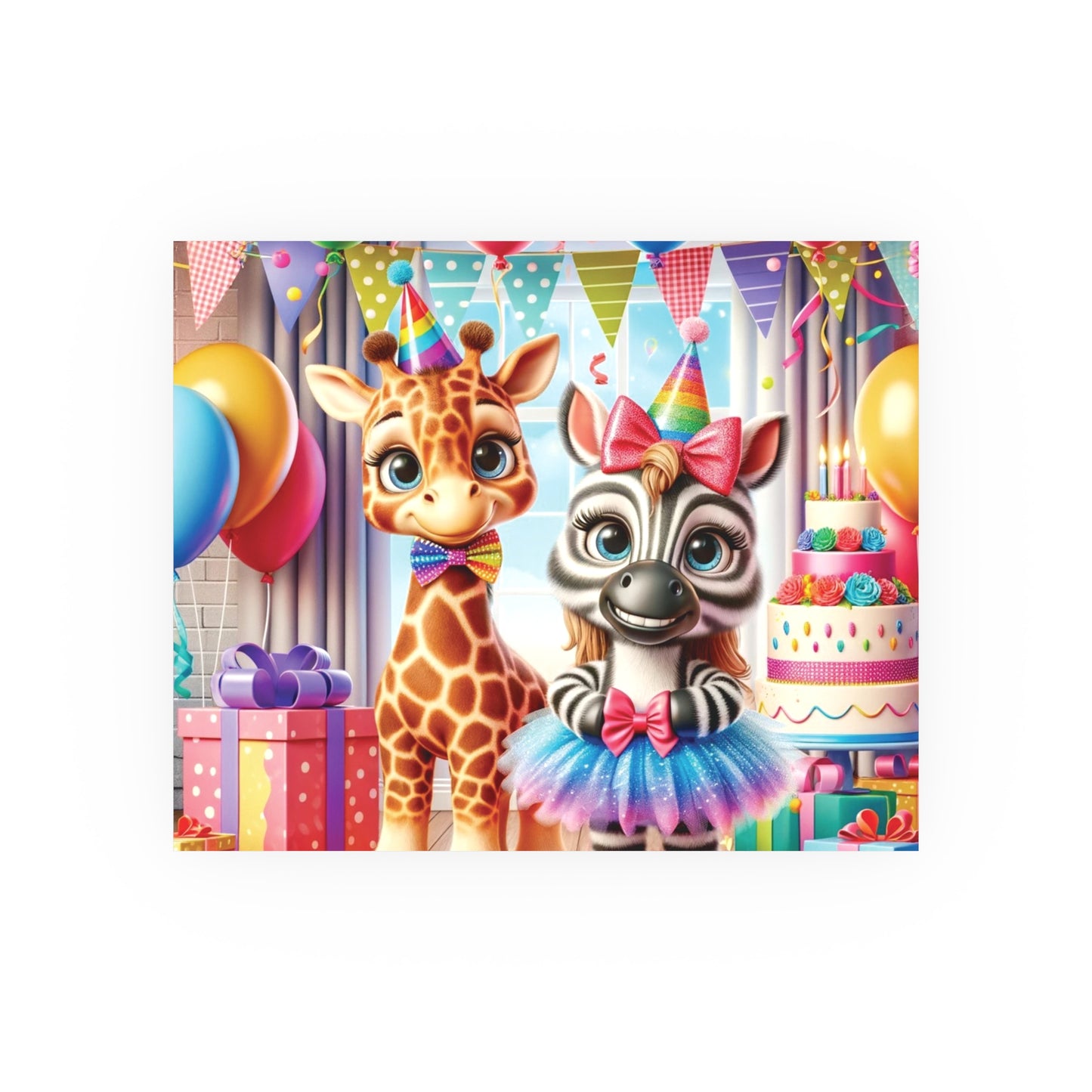 Whimsical Animal Party Poste Print - Fun for Kids' Celebrations