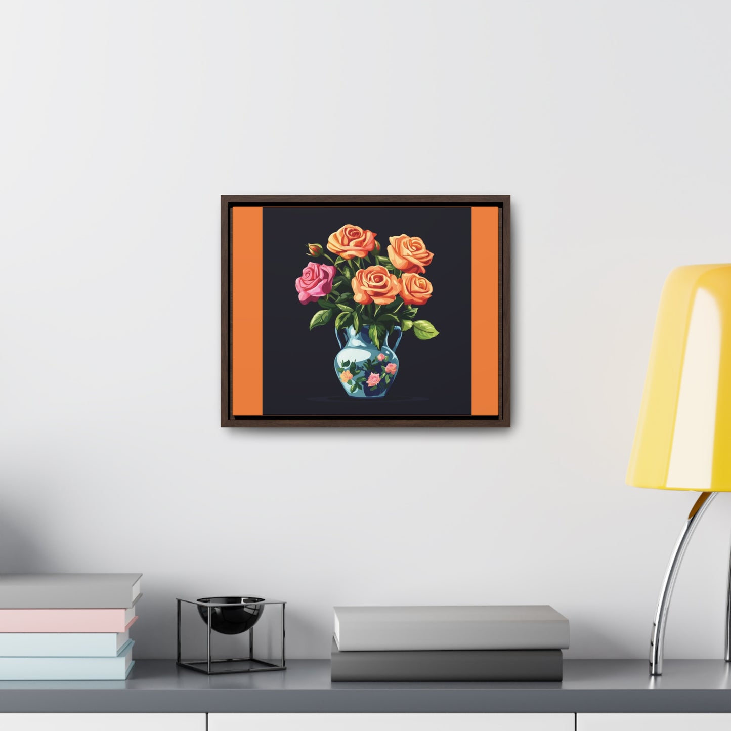 Elegant Rose Floral Gallery Canvas Wraps, Horizontal Frame