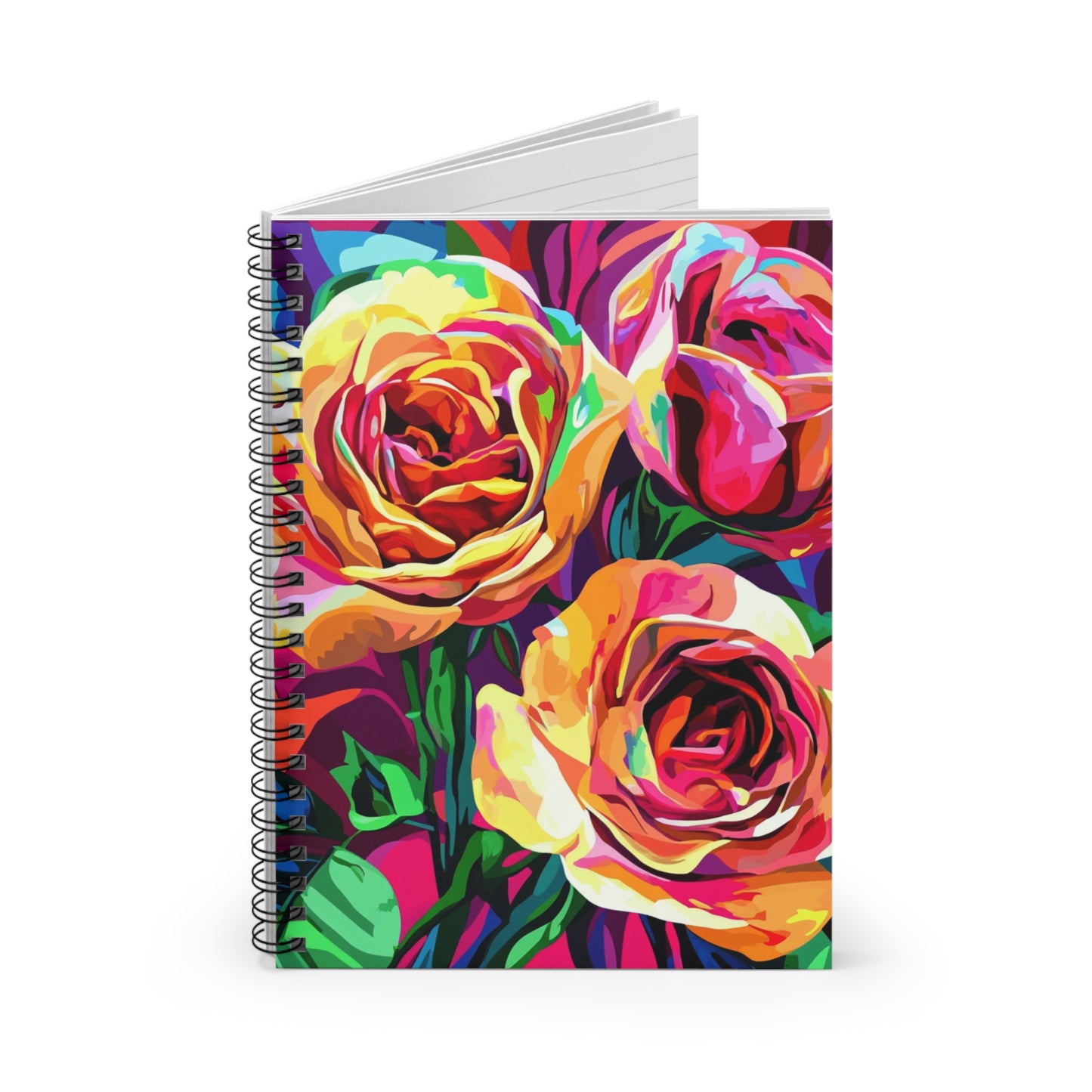 Vibrant Floral Spiral Notebook - Ruled Line for Creative Minds