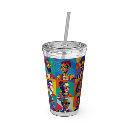 Vibrant Art Tumbler - Colorful 16oz Insulated Cup with Straw, Perfect for Gifts, Summer, Celebrations, and Everyday Use