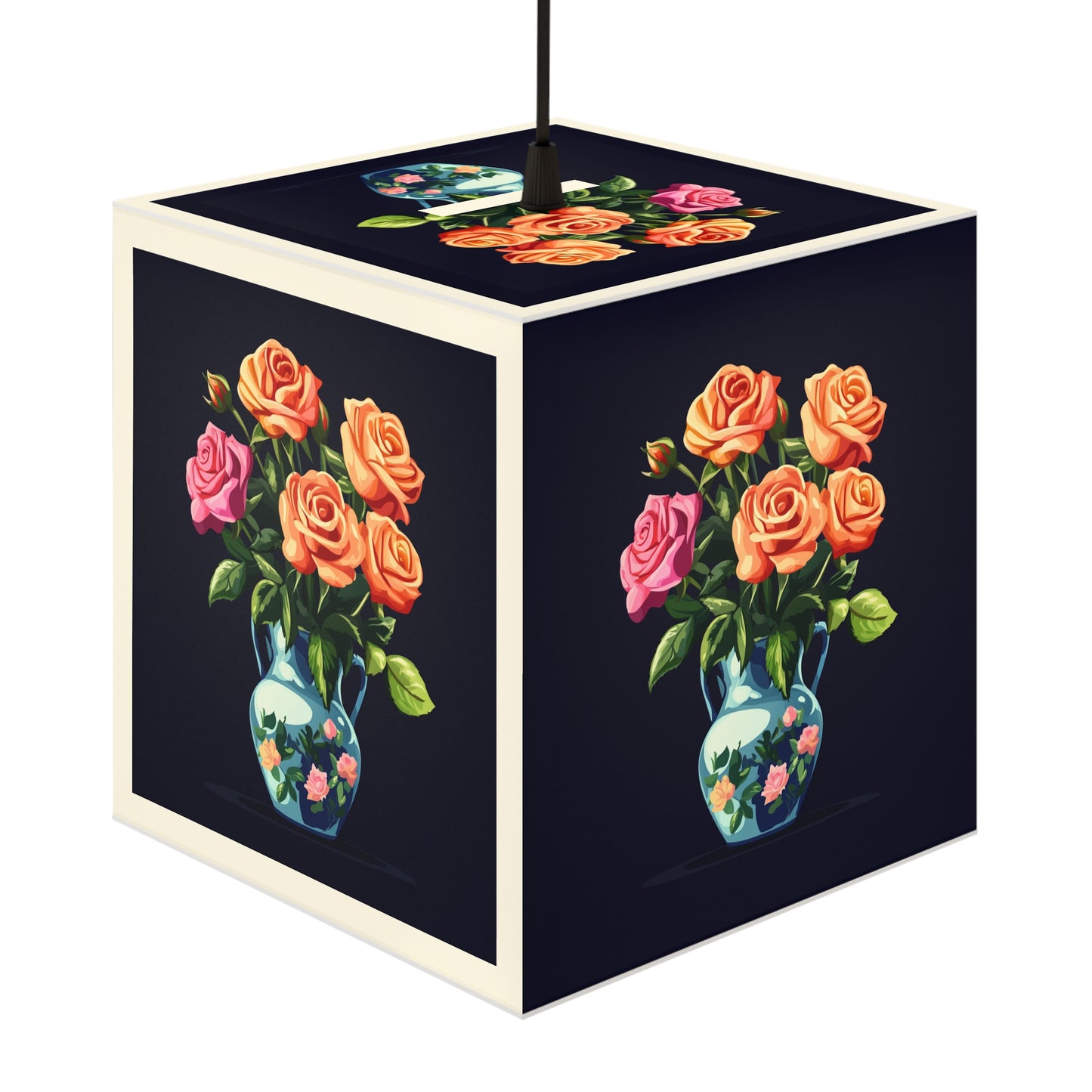 Elegant Floral Light Cube Lamp - Charming Home Decor