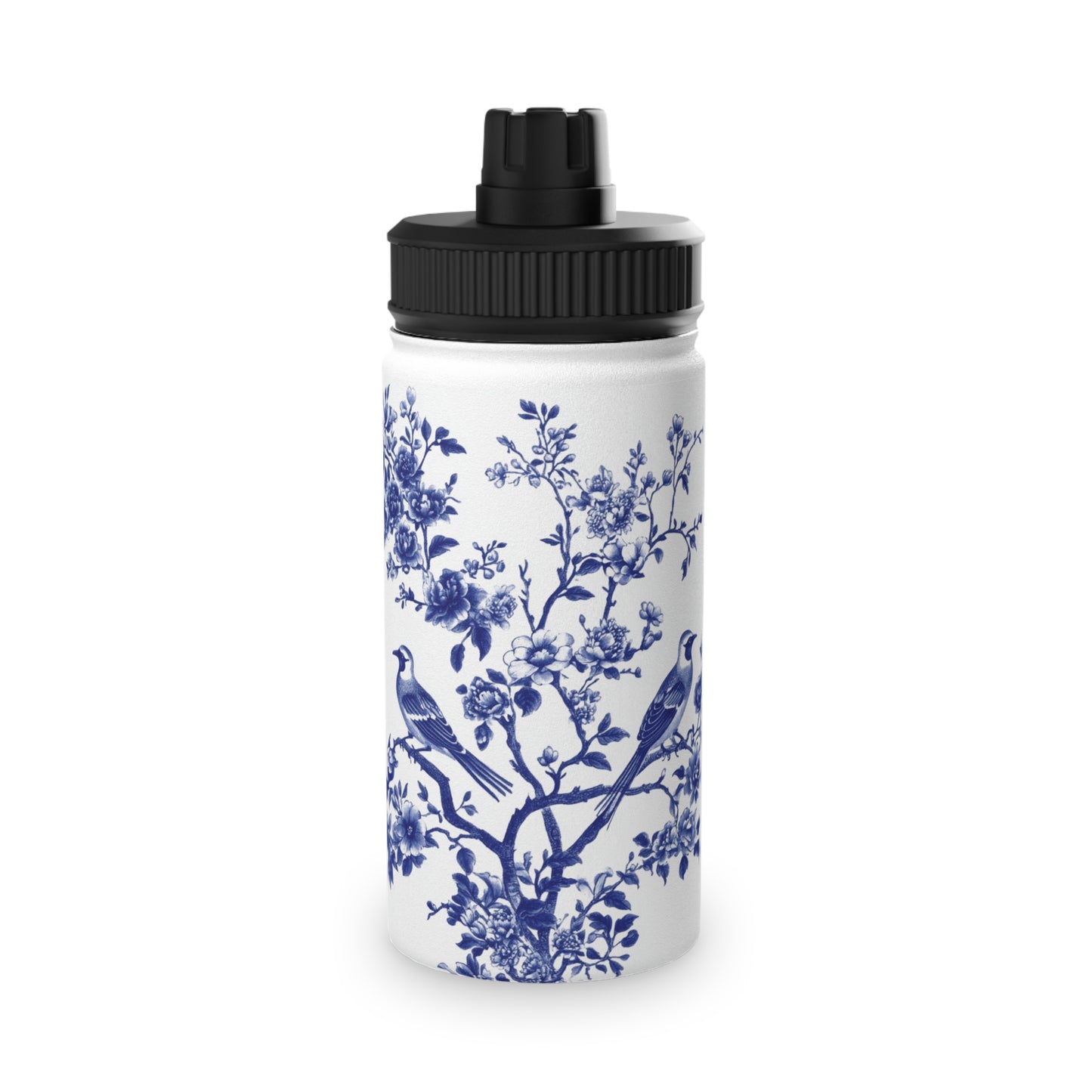 Floral Stainless Steel Water Bottle with Sports Lid - Eco-Friendly Hydration