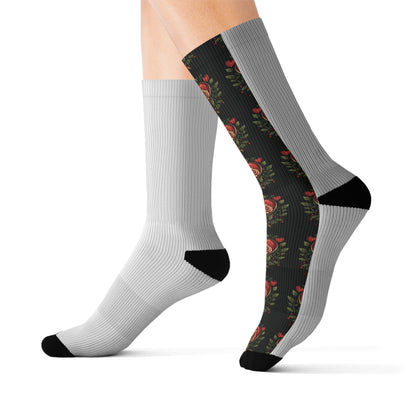 Black & Red Hearts - Sublimation Socks
