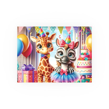 Whimsical Animal Party Poste Print - Fun for Kids' Celebrations