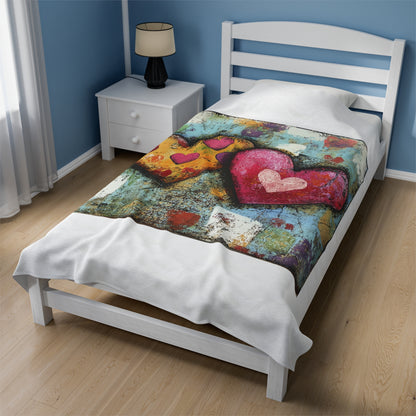 Hearts- Velveteen Plush Blanket