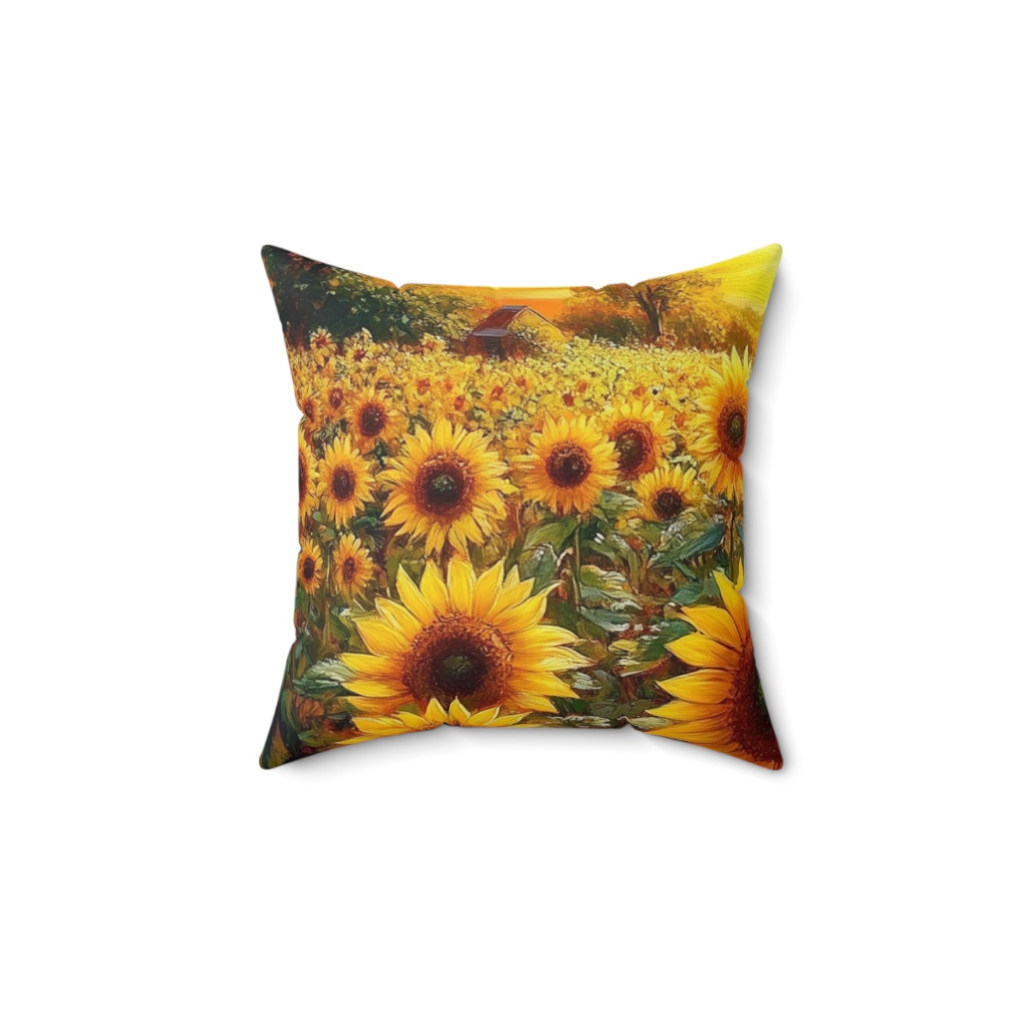 Vibrant Sunflower Square Pillow - Floral Home Decor