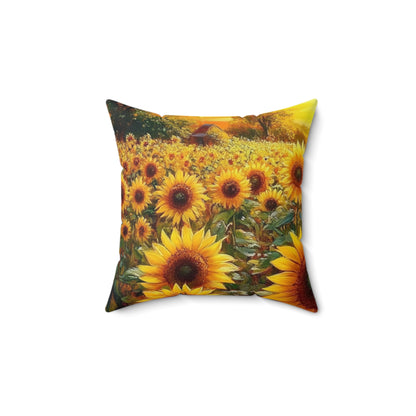 Vibrant Sunflower Square Pillow - Floral Home Decor