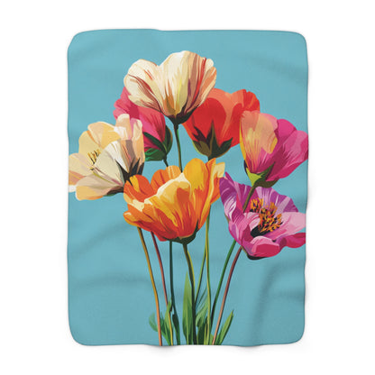 Flowers - Sherpa Fleece Blanket