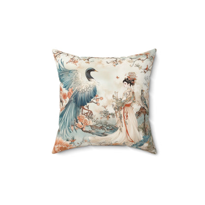 Elegant Oriental Design Square Pillow - Cozy Home Decor