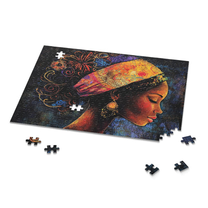 Artistic 500-Piece Puzzle - Beautiful Profile Design with Colorful Headwrap