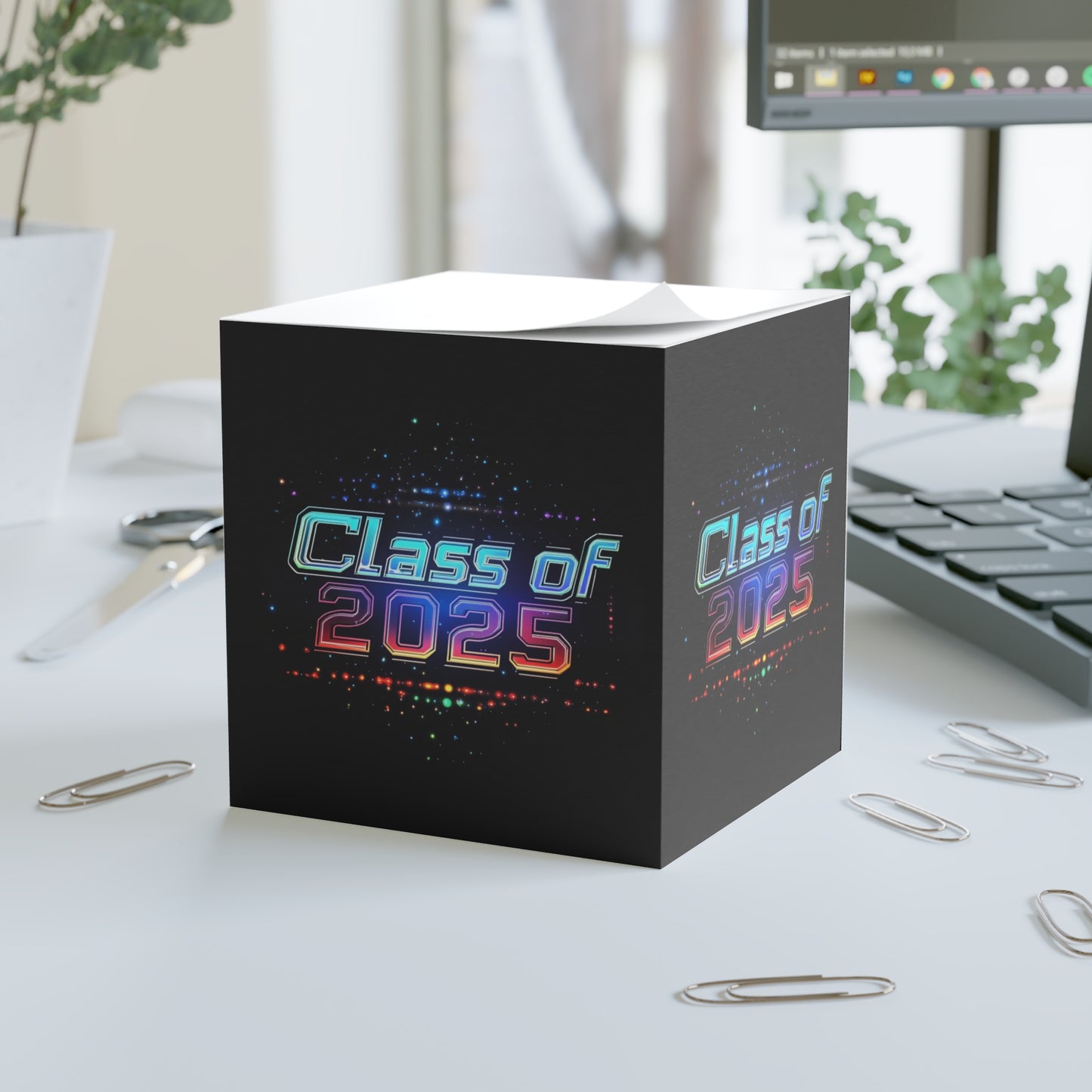 Graduation Note Cube - Class of 2025 - Colorful Memo Pad for Students