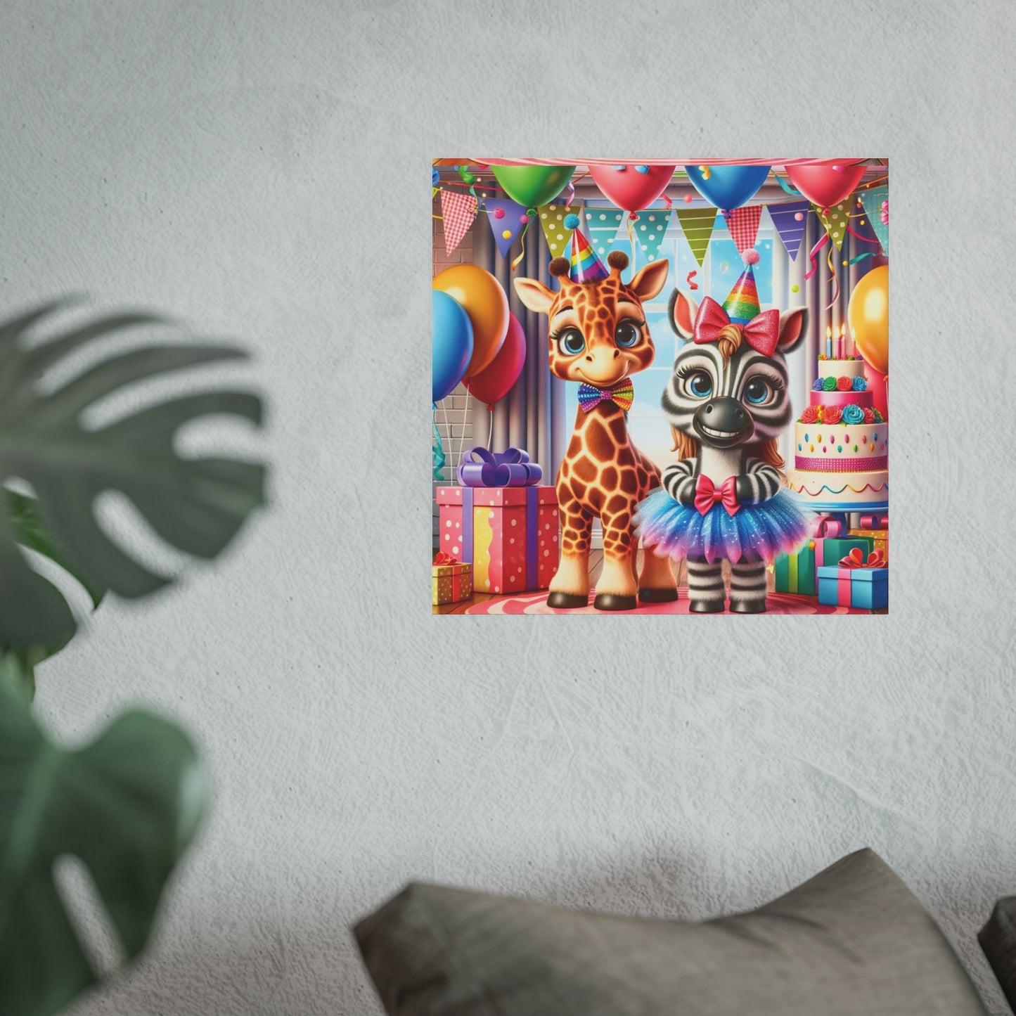 Whimsical Animal Party Poste Print - Fun for Kids' Celebrations