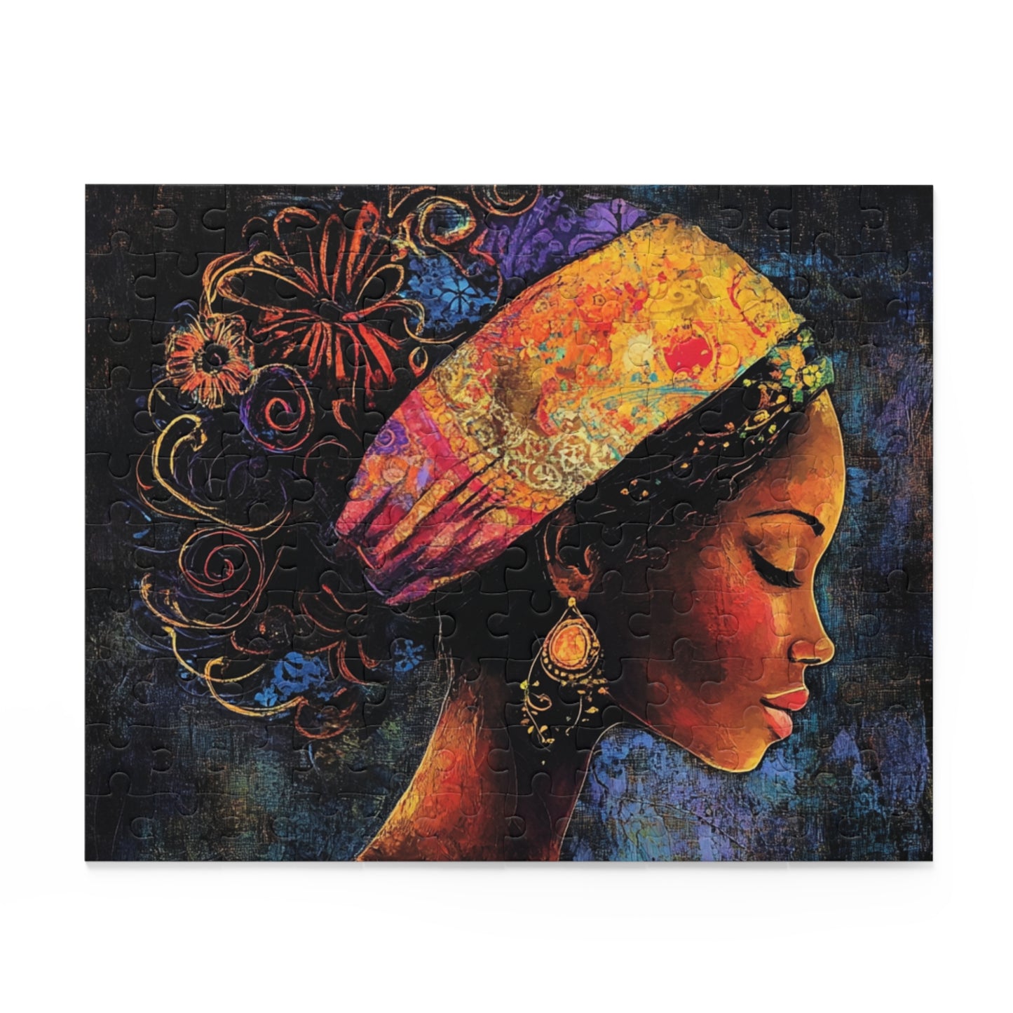 Artistic 500-Piece Puzzle - Beautiful Profile Design with Colorful Headwrap
