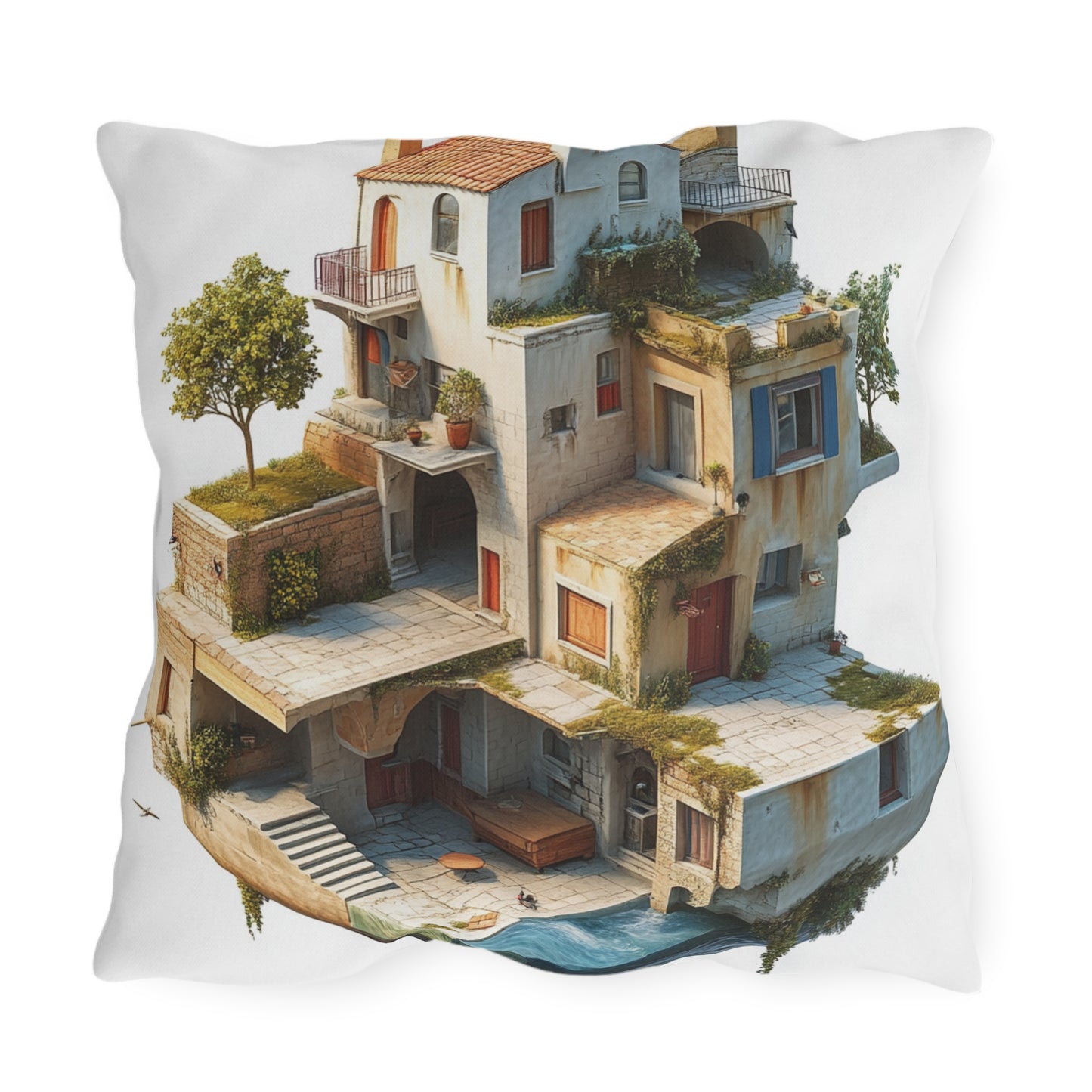 Whimsical Outdoor Pillows with Dreamy House Design - Perfect for Home Décor and Gifts