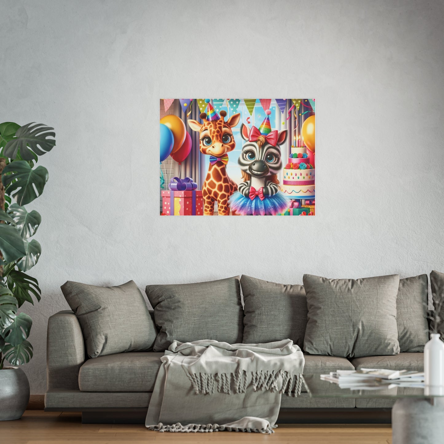 Whimsical Animal Party Poste Print - Fun for Kids' Celebrations
