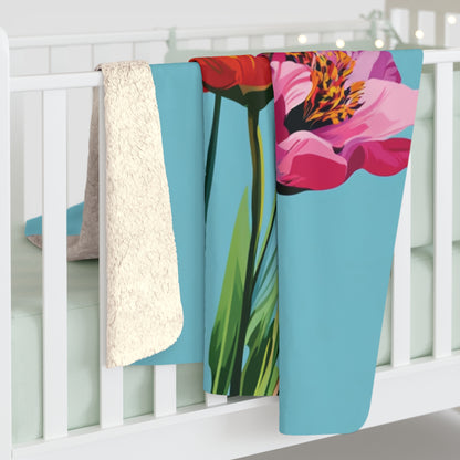 Flowers - Sherpa Fleece Blanket