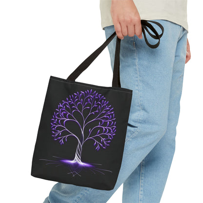 Elegant Purple Tree Design Tote Bag - Nature Lover's Accessory