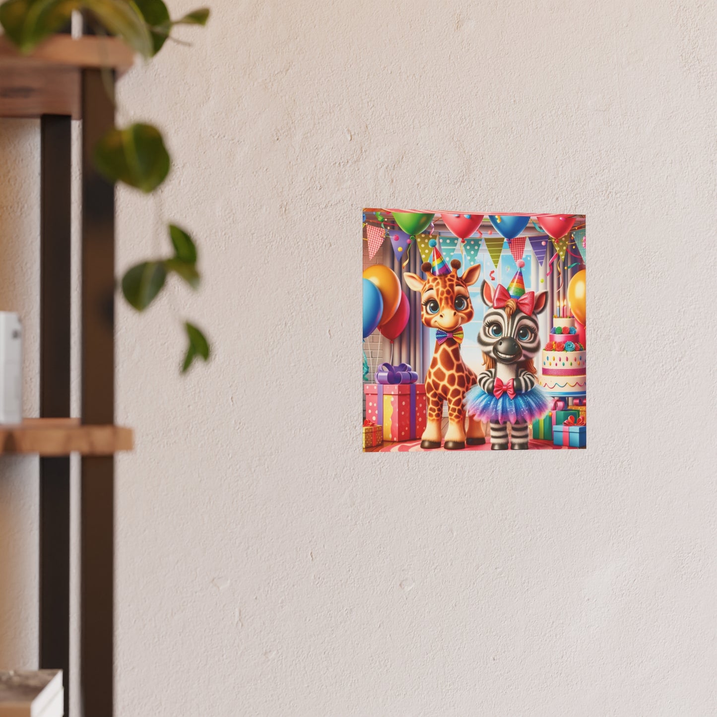 Whimsical Animal Party Poste Print - Fun for Kids' Celebrations