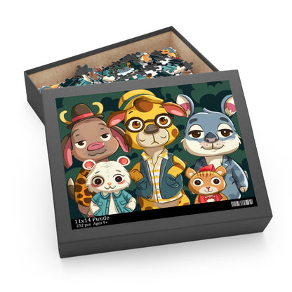 Cute Animal Friends Puzzle - 120/252/500-Piece Jigsaw for Family Fun