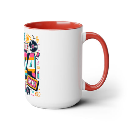 Two-Tone Coffee Mugs, 15oz