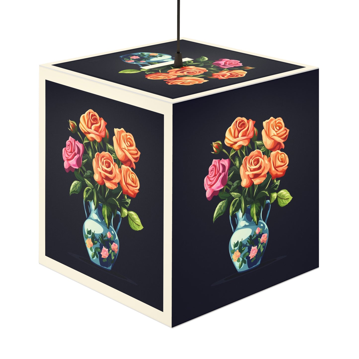 Elegant Floral Light Cube Lamp - Charming Home Decor