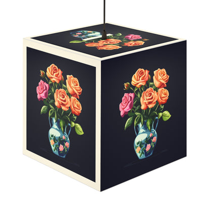 Elegant Floral Light Cube Lamp - Charming Home Decor