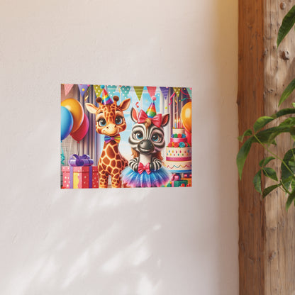 Whimsical Animal Party Poste Print - Fun for Kids' Celebrations