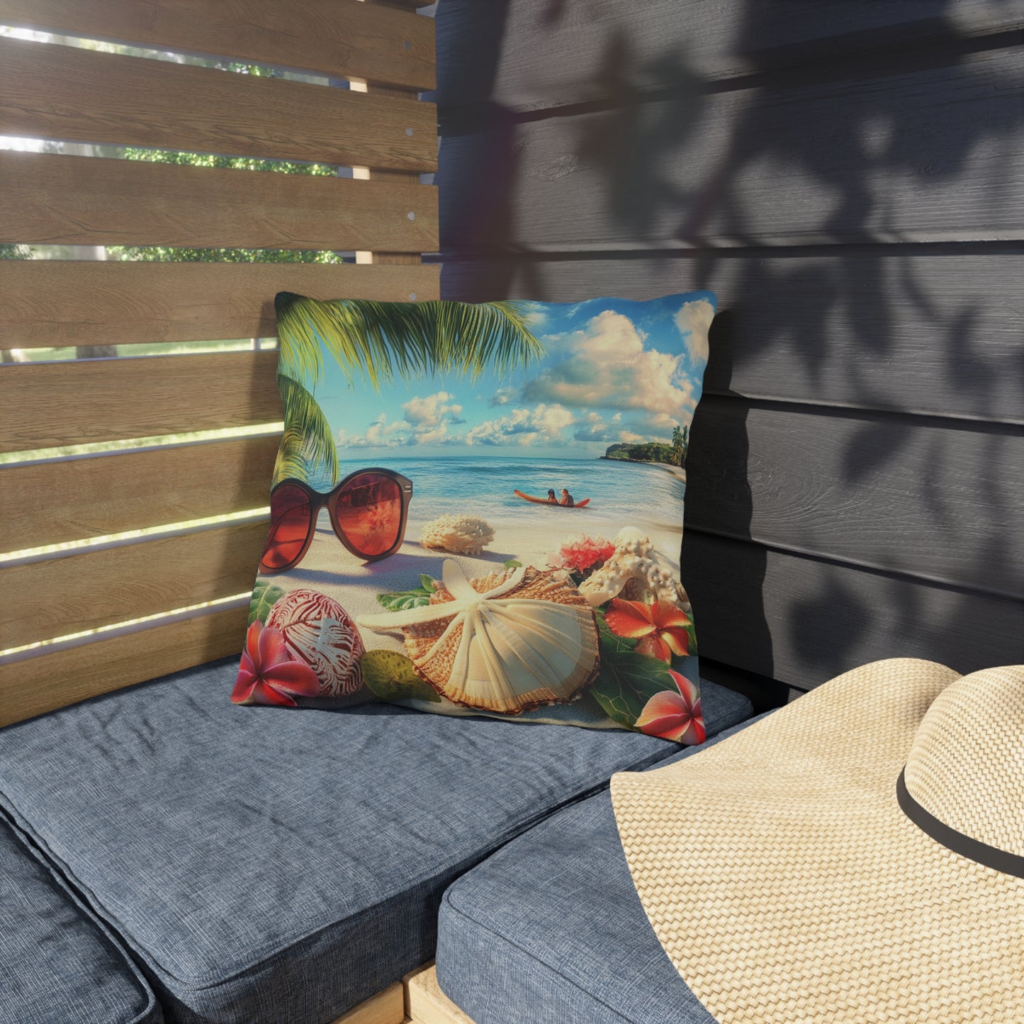 Coastal Vibes Outdoor Pillows - Tropical Beach Decorative Cushions