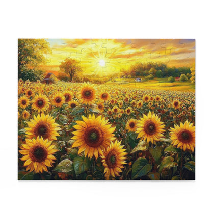 Sunflower Fields Puzzle - 120, 252, 500-Piece Scenic Jigsaw for Nature Lovers