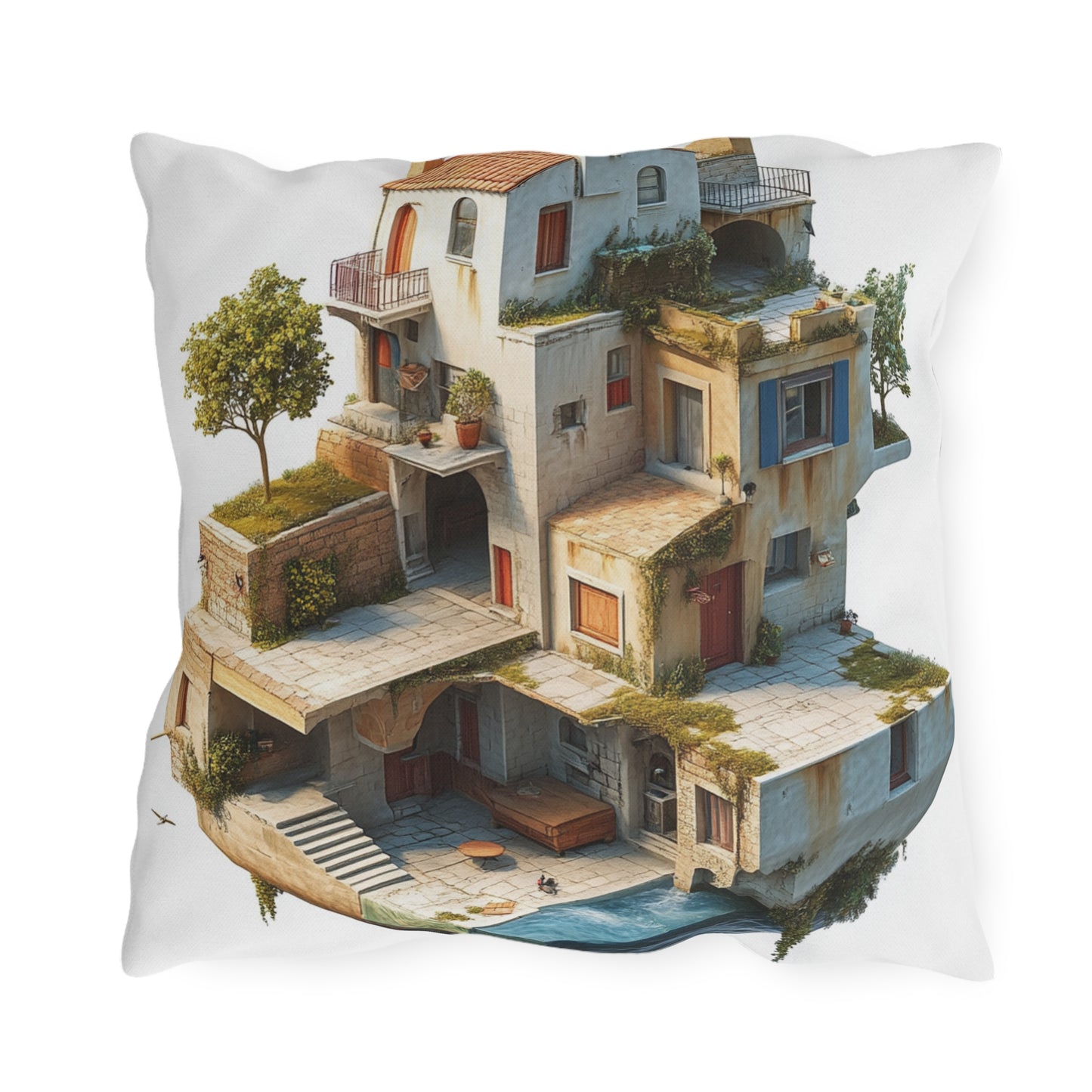 Whimsical Outdoor Pillows with Dreamy House Design - Perfect for Home Décor and Gifts