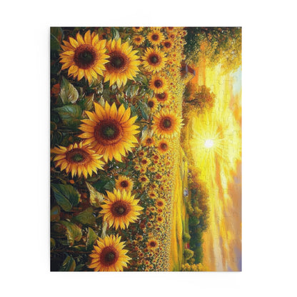 Sunflower Fields Puzzle - 120, 252, 500-Piece Scenic Jigsaw for Nature Lovers