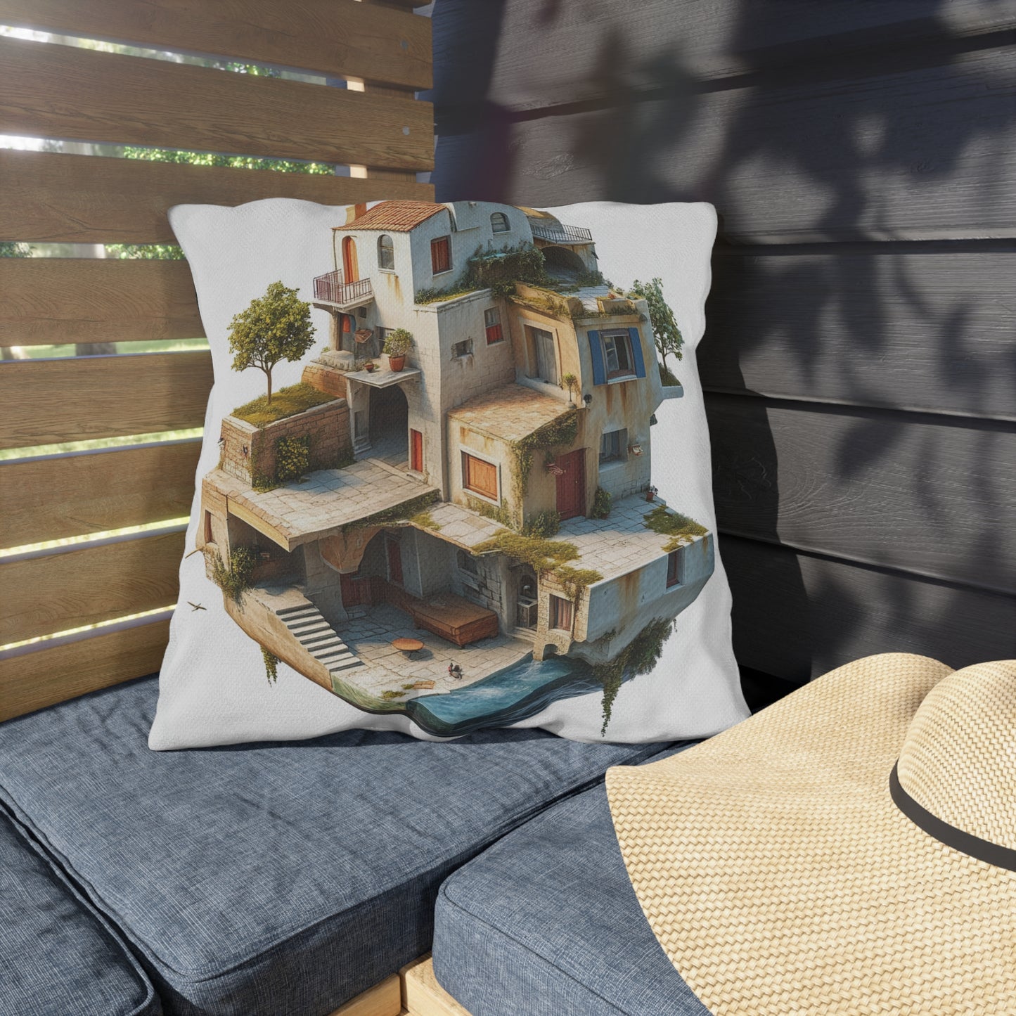 Whimsical Outdoor Pillows with Dreamy House Design - Perfect for Home Décor and Gifts