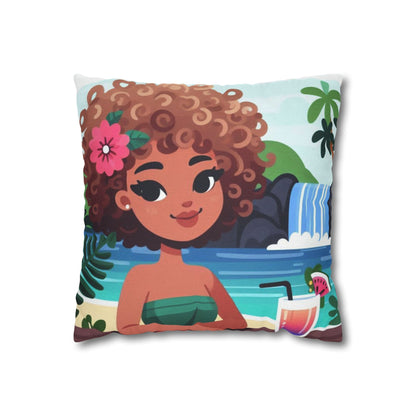 Tropical Vibe Pillowcase, Cute Decorative Pillow Cover for Beach Lovers, Summer Home Decor, Gift for Her, Fun Couch Accent