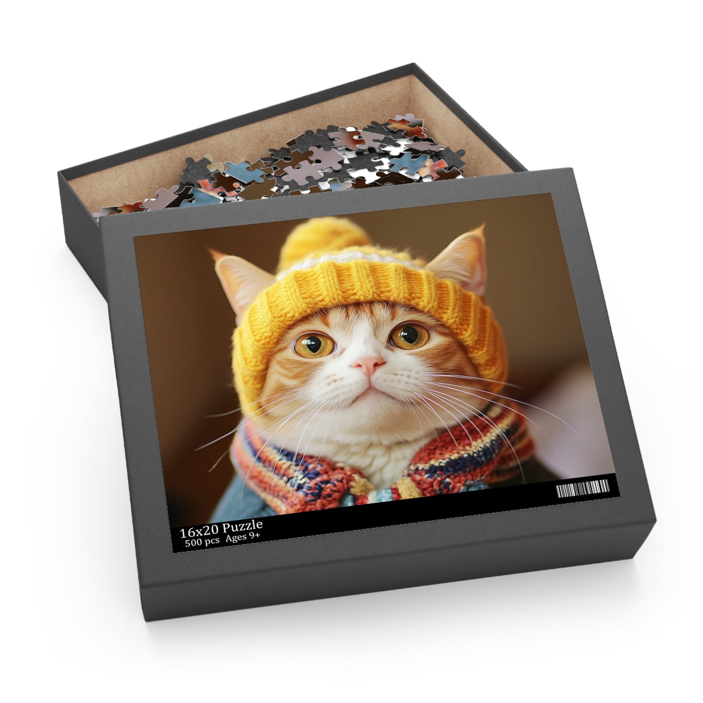 Adorable Cat Winter Puzzle - 500-Piece