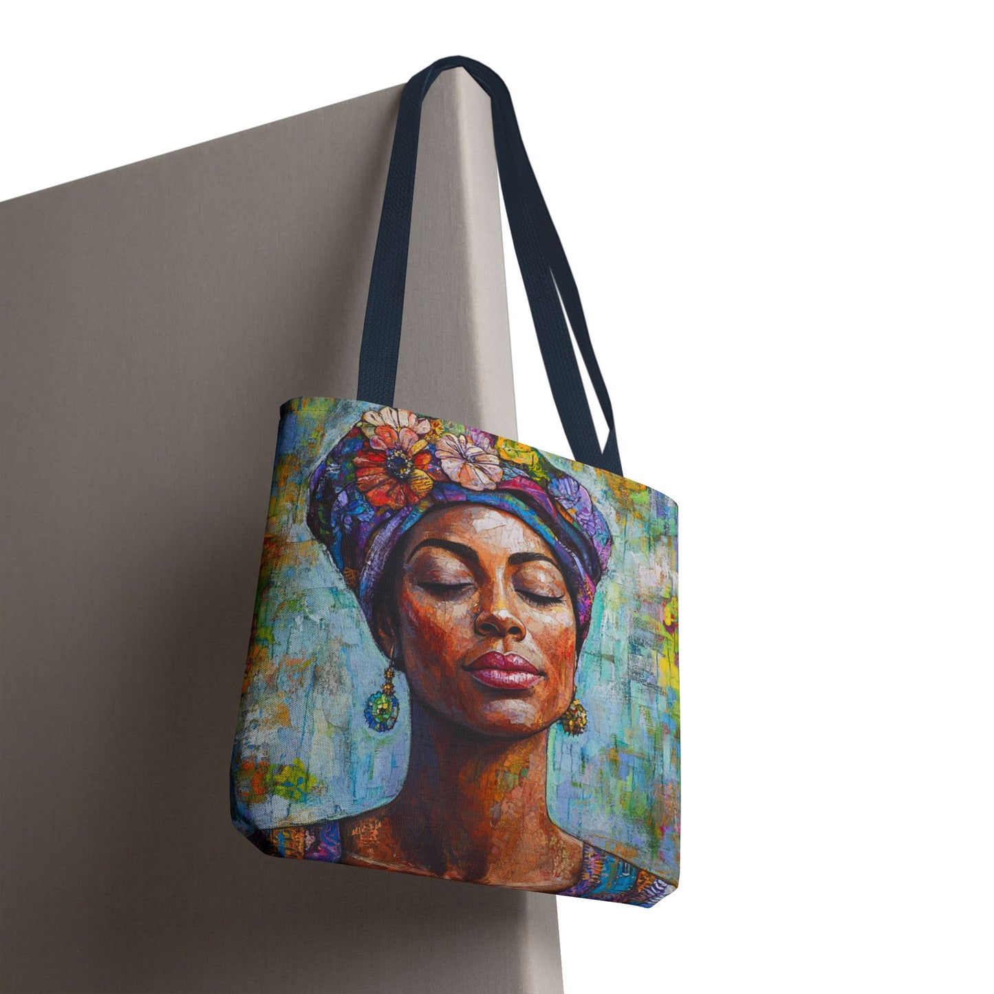 Vibrant Art Tote Bag with Floral Design
