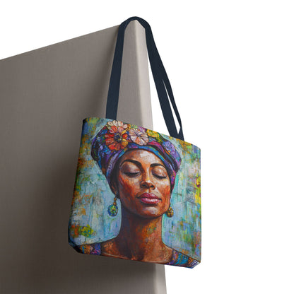 Vibrant Art Tote Bag with Floral Design