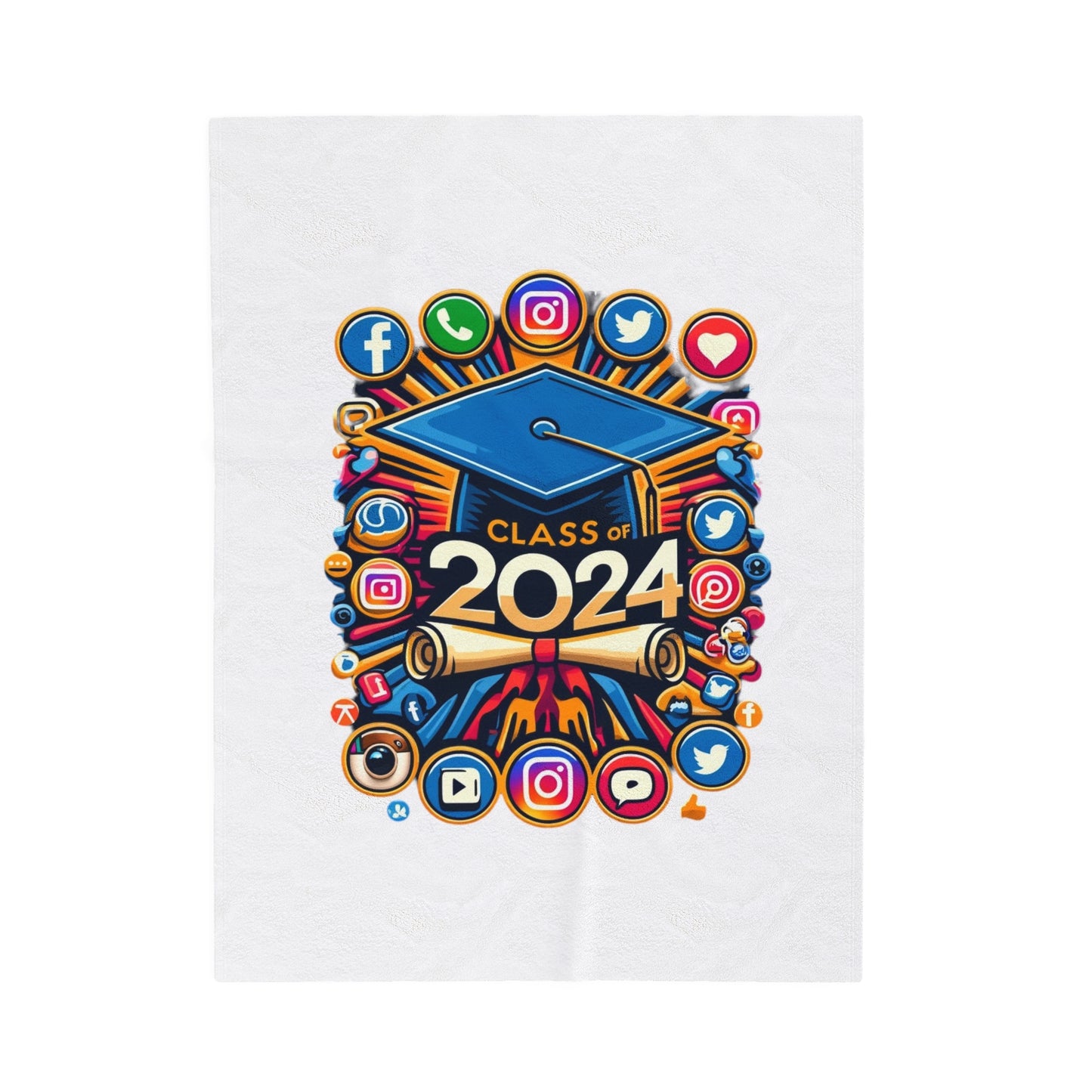 Class of 2024 - Velveteen Plush Blanket