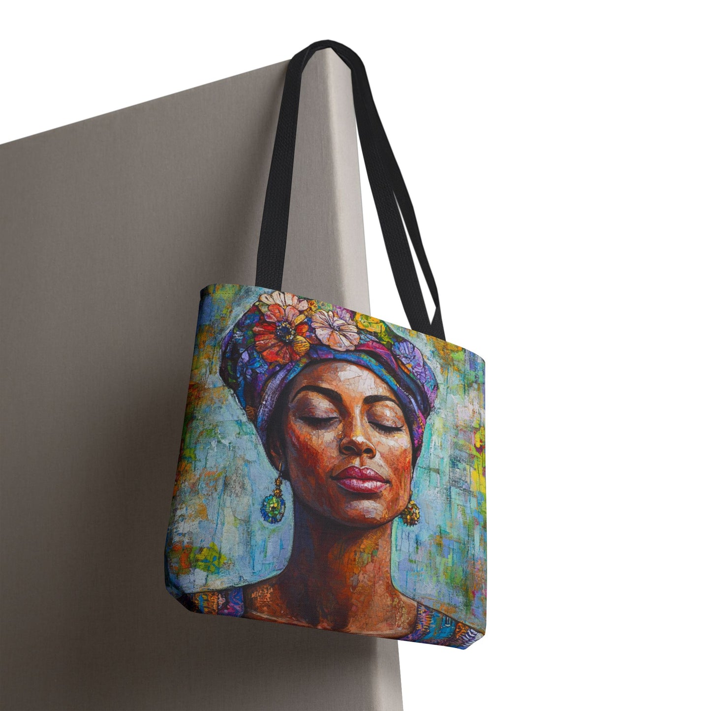 Vibrant Art Tote Bag with Floral Design