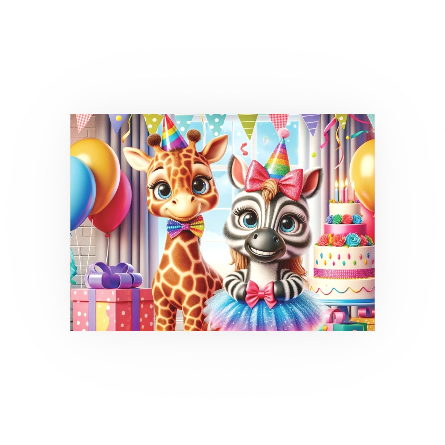 Whimsical Animal Party Poste Print - Fun for Kids' Celebrations