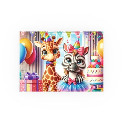Whimsical Animal Party Poste Print - Fun for Kids' Celebrations