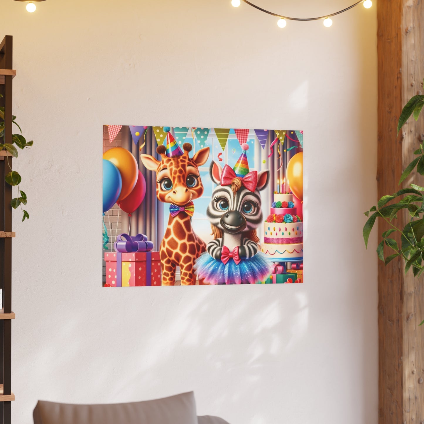 Whimsical Animal Party Poste Print - Fun for Kids' Celebrations