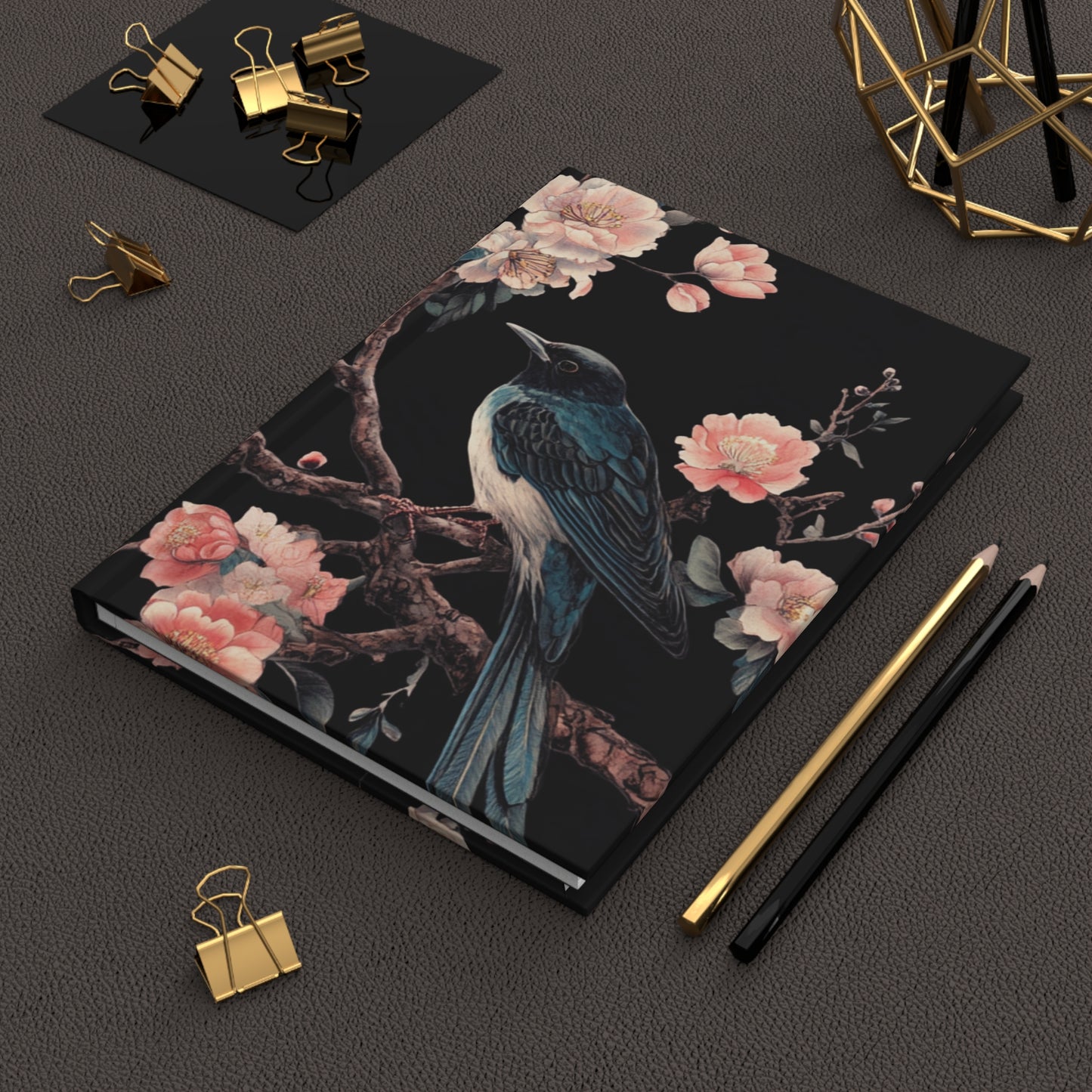 Elegant Hardcover Journal with Floral and Bird Design - Perfect for Nature Lovers and Thoughtful Gifting