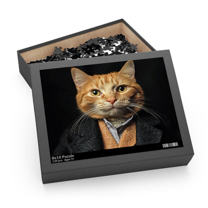 Elegant Cat Portrait Puzzle - 500-Piece - Perfect for Cat Lovers and Family Fun