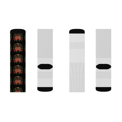 Black & Red Hearts - Sublimation Socks