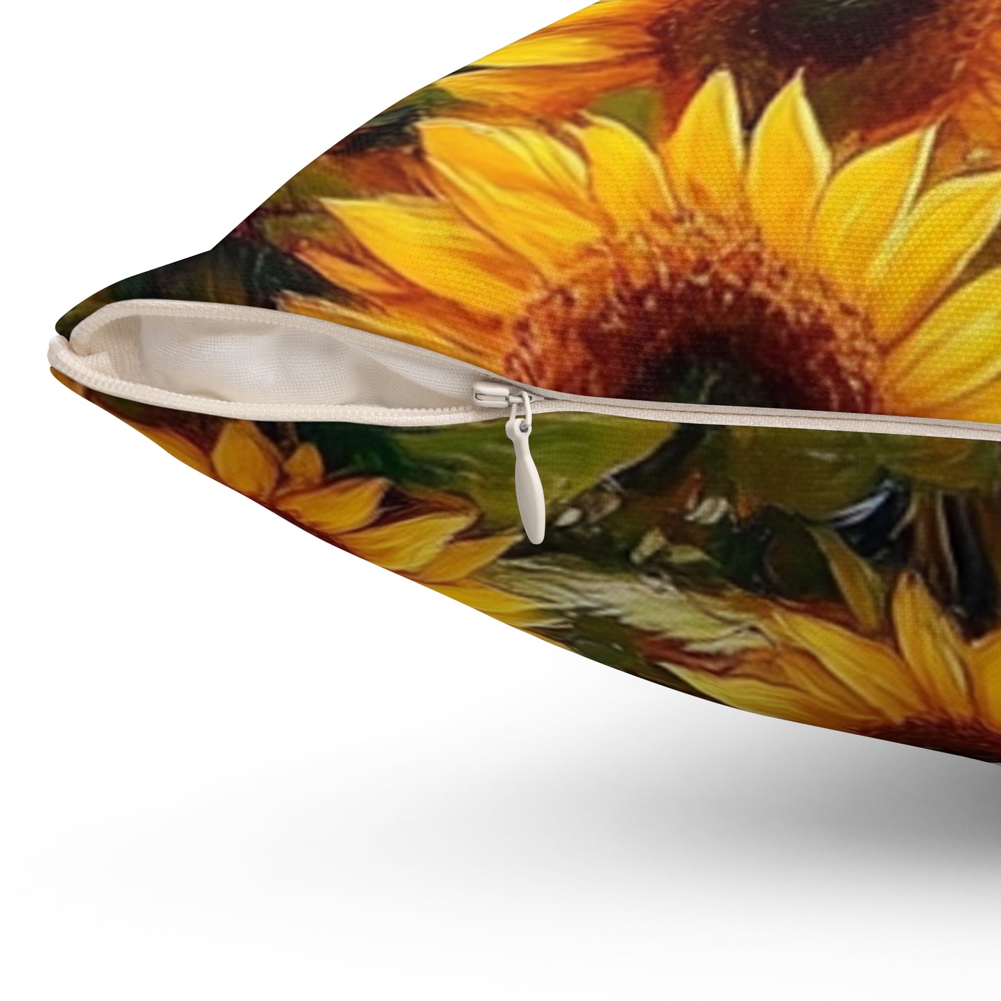 Vibrant Sunflower Square Pillow - Floral Home Decor